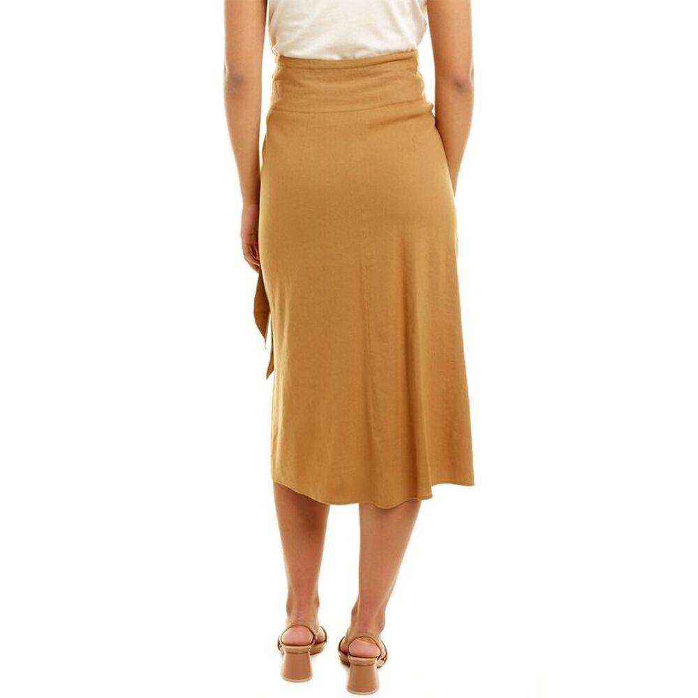 Vince Tie-Front Linen-Blend Skirt - Picture 2 of 3